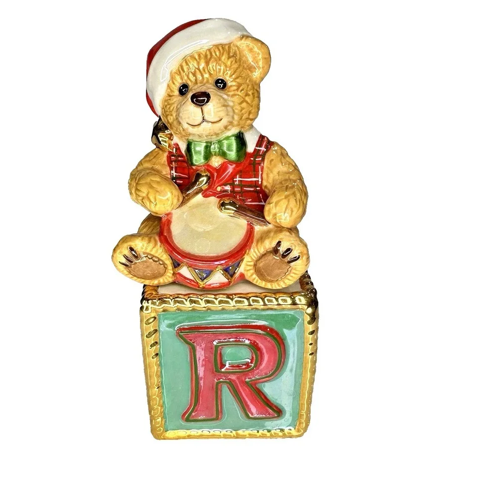 Christopher Radko Noel Bear‎ Salt & Pepper Shaker 🎄 Retired – Pre‑Owned Good